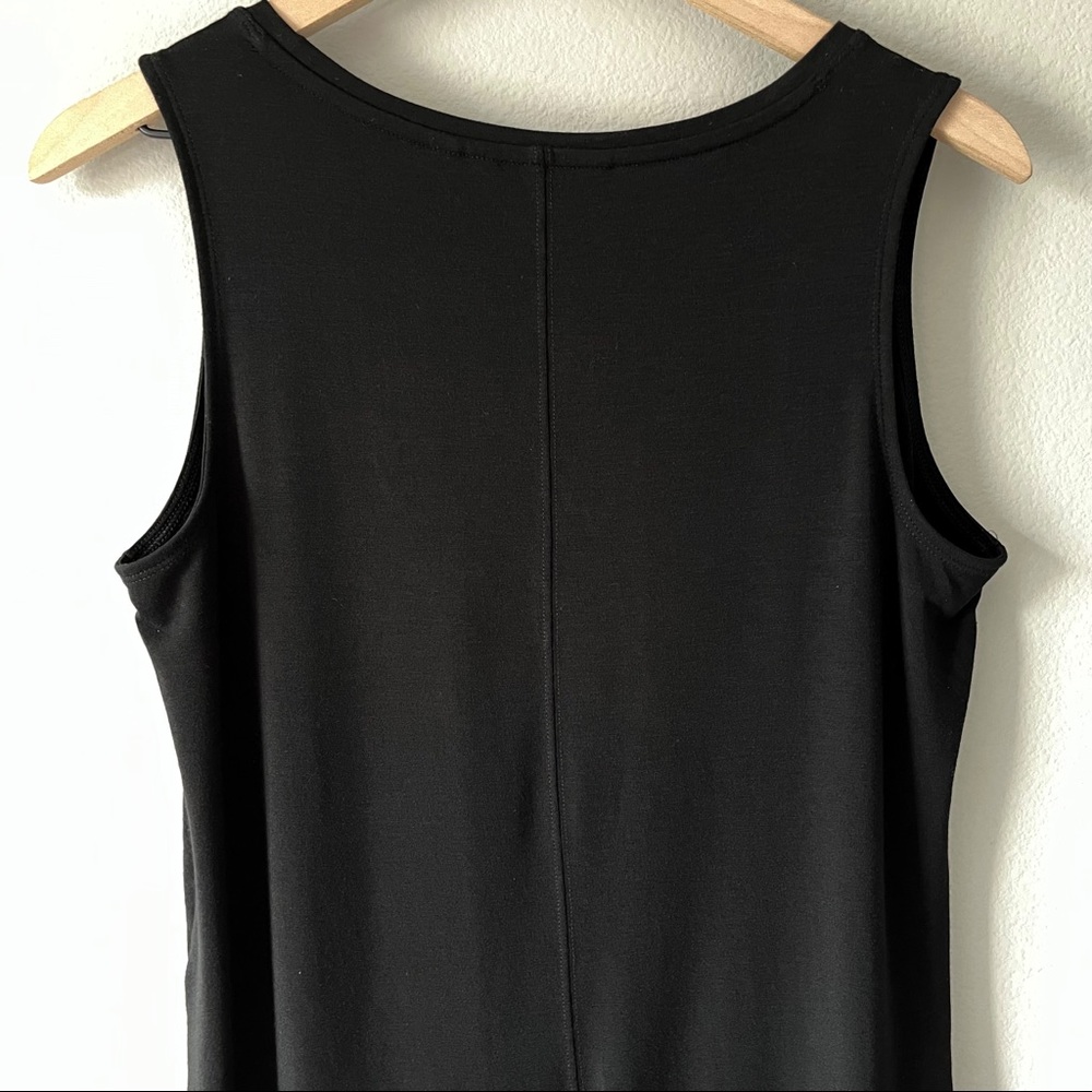 Athleta Side Split Tank Top Black Sleeveless Size Medium Round Neck Soft EUC - Picture 8 of 11